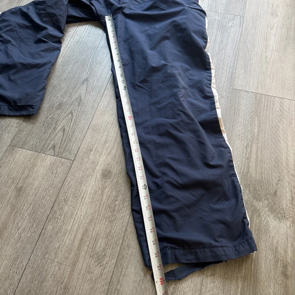 Nike Vintage Baggy Mens L Navy Track Pants Striped Y2K Athletic fleece lined